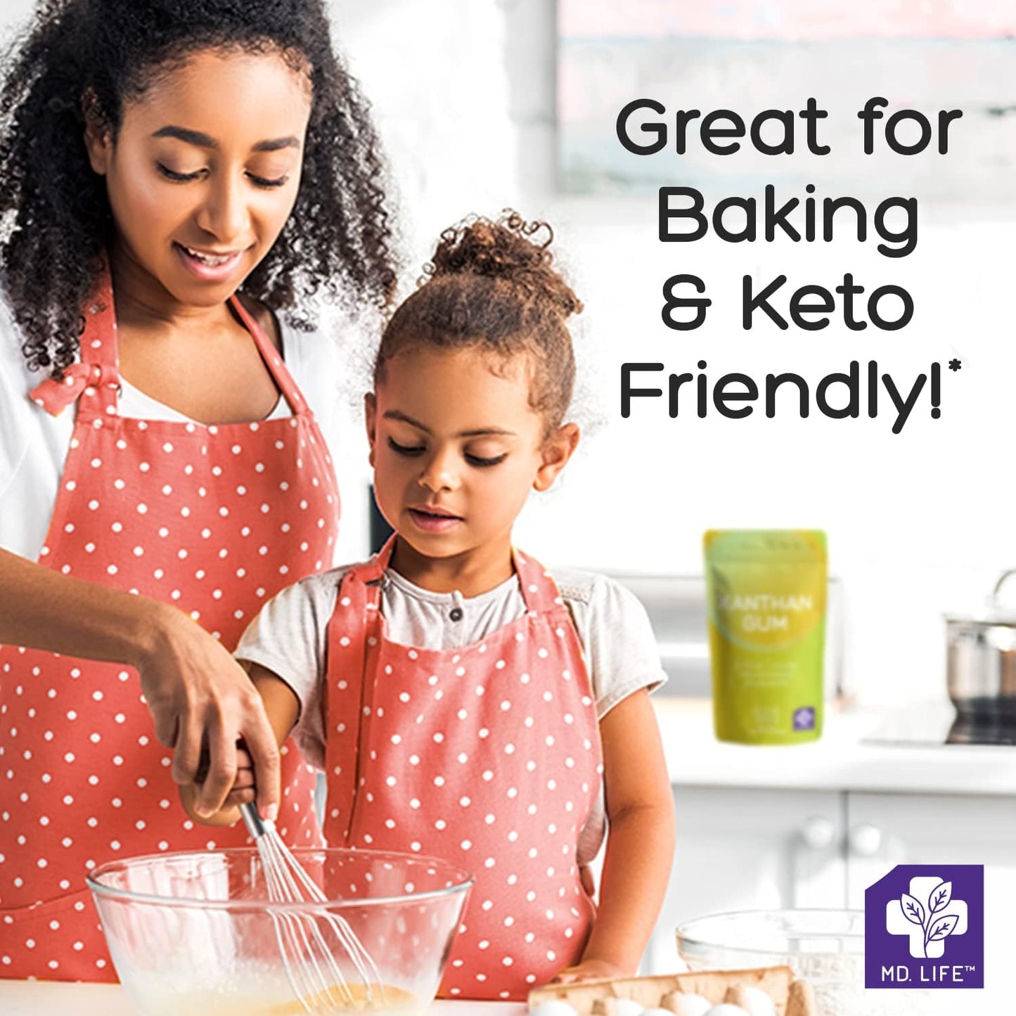 Md. Life Xanthan Gum For Baking Keto - 12 Ounces - 100% Natural Xanthan Gum Powder - Keto Friendly & Gluten Free - Carb Free Xan