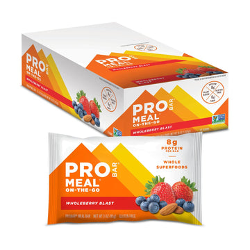 PROBAR - MEAL Bar, Wholeberry Blast, Non-GMO, Gluten-Free, Healthy, Plant-Based, Whole-Food Ingredients, Natural Energy (12 Coun