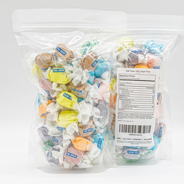 Sugar Free Taffy 4 Lb – 10 Assorted Flavors, Individually Wrapped Saltwater Candy, Bulk, Gluten And Nut Free