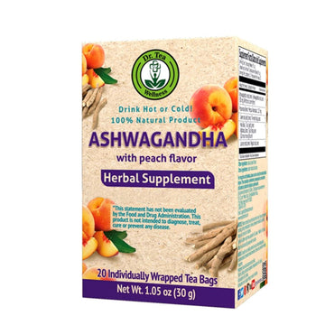 Dr. Tea Wellness Ashwagandha Tea With Peach Flavor - 20 Tea Bags