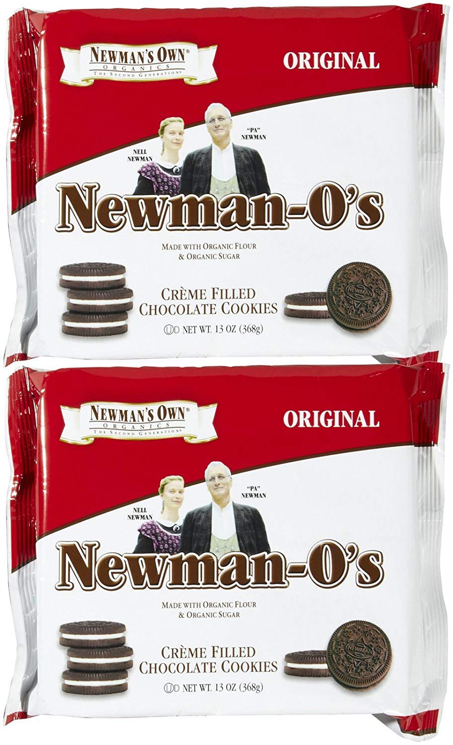 Newmans Own Organic Original Chocolate Vanilla Creme Cookie, 13 Oz, 2 Pk