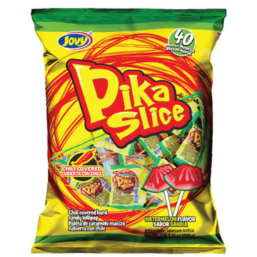 Jovy Pika Slice Watermelon Chili Lollipops – Unique Sweet And Spicy Treats, 40 Pieces