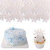 50 PCS White Edible Snowflake Cupcake Toppers Winter Frozen Snowflake Cupcake Picks Rice Paper Snowflake Cake Decorations for Wi
