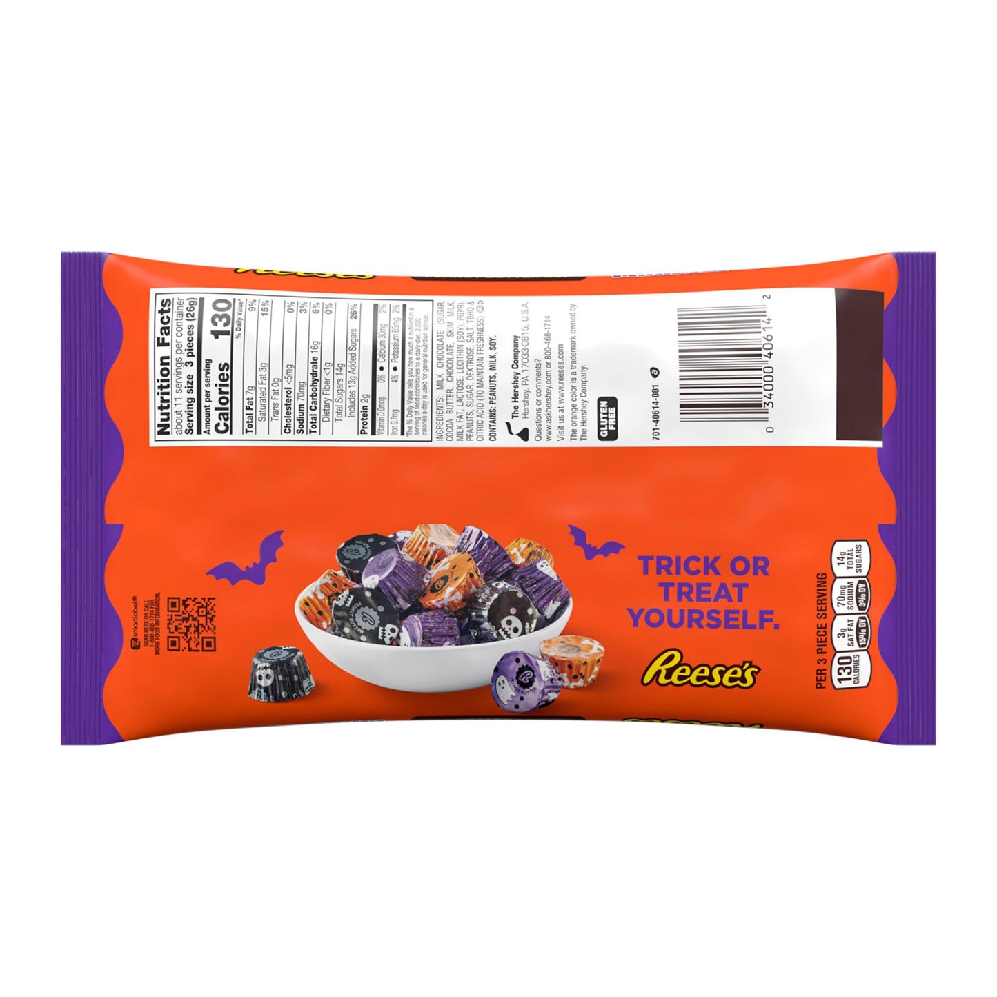 REESES Miniatures Milk Chocolate Peanut Butter Cups Halloween Candy Bag 9.92 oz