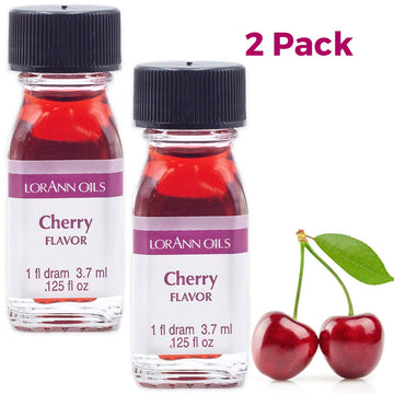 Lorann Cherry Ss Flavor, 1 Dram Bottle (.0125 Fl Oz - 3.7Ml - 1 Teaspoon) - 2 Pack