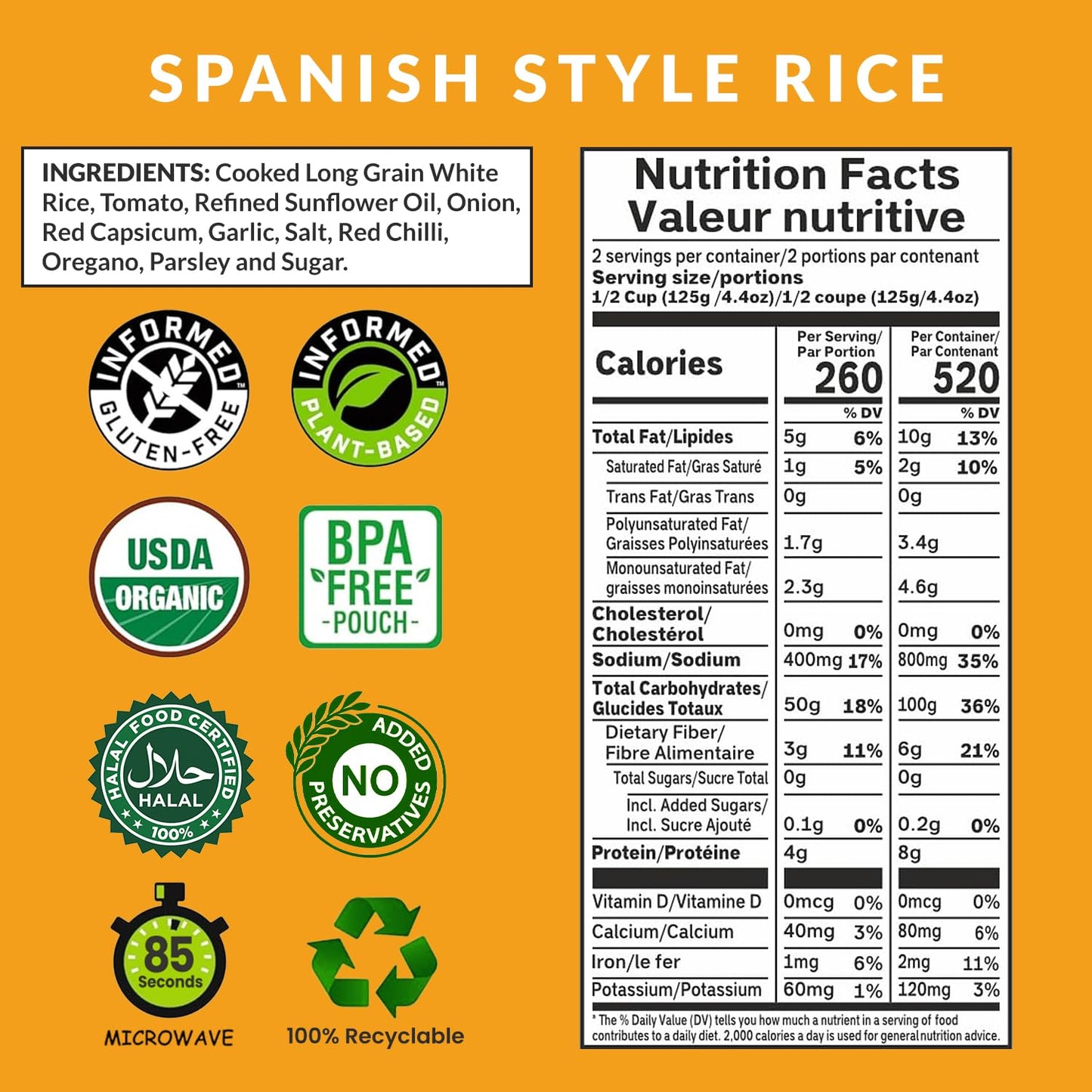 Eat Regal Microwavable Spanish Rice, Non-GMO & Gluten-Free, 8.8 Ounce (Pack of 6)