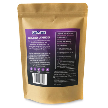Sou Zen Earl Grey Lavender Tea 30 Corn-Fiber Pyramid Tea Bags | Premium Quality Tea Leaves And Flowers | Raw And Naturally Organ