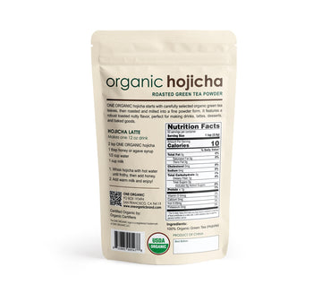 ONE ORGANIC Hojicha Roasted Green Tea Powder, 4.4 oz (125g) - Premium Japanese Green Tea for Authentic Flavor and Rich Aroma