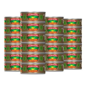 Genova Premium Yellowfin Tuna In Extra Virgin Olive Oil With Sea Salt, Wild Caught, Solid Light, 5 Oz. Can (Pack Of 24)