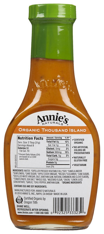 Annies Homegrown Organic Thousand Island Dressing, 8 Ounce