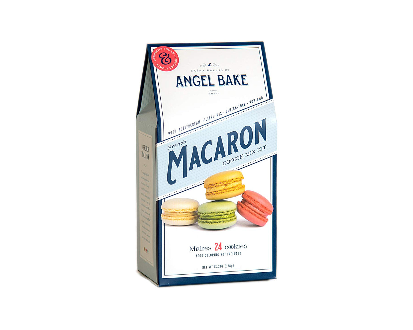 French Macaron Baking Mix With Swiss Buttercream Filling. Baker's Choice Single Step Formulation. Gluten Free. Makes 48 shells.