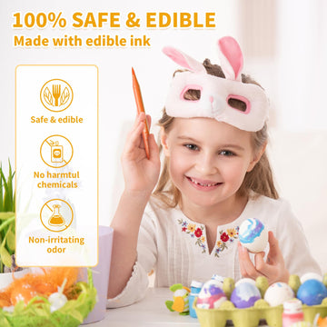 Jewem Edible Markers for Cookie Decorating,8Pcs Ultra Fine Tip(0.5mm) Food Coloring Pens, Upgrade Double Side Food Grade Pens fo