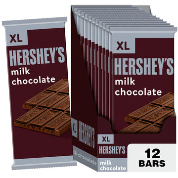 Hershey'S Milk Chocolate Xl, Candy Bars, 4.4 Oz (12 Count, 16 Pieces)