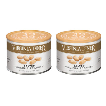 Virginia Diner Gourmet Blister Roasted All Natural Xl Virginia Peanuts With Unique Crunch Heart Healthy Snack Or Gift 18Oz (2 Pa