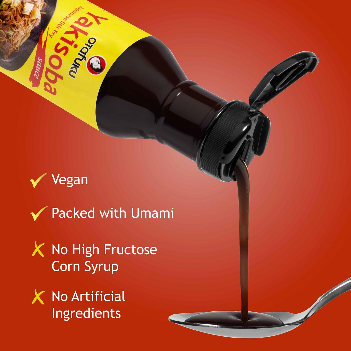 Otafuku Yakisoba Sauce for Japanese Stir Fry Noodles, Gluten-Free & Vegan Yakisoba Sauce Authentic Umami Flavor - No Artificial