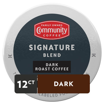 Community Coffee Signature Blend, Dark Roast Single-Serve Keurig K-Cup Pods, 12 Count (Pack Of 1)
