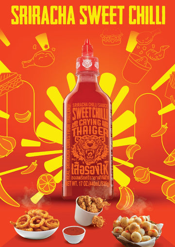 Crying Thaiger Sriracha Sweet Chili Sauce In Squeeze Bottle 18.9 Ounce, Vegan, Gluten Free, Non-Gmo, From Thailand (Pack Of 12)