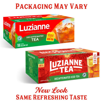Luzianne Unsweetened Decaffeinated Iced Tea Bags, Gallon Size, 18Ct Box, (Pack Of 4)