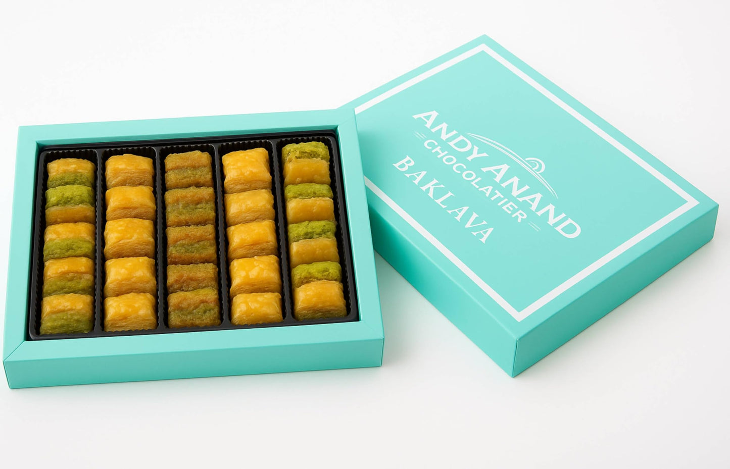 ANDY ANAND CHOCOLATIER Sugar Free Baklava - 26 Pcs, Nutty Layers, 8.8 Oz