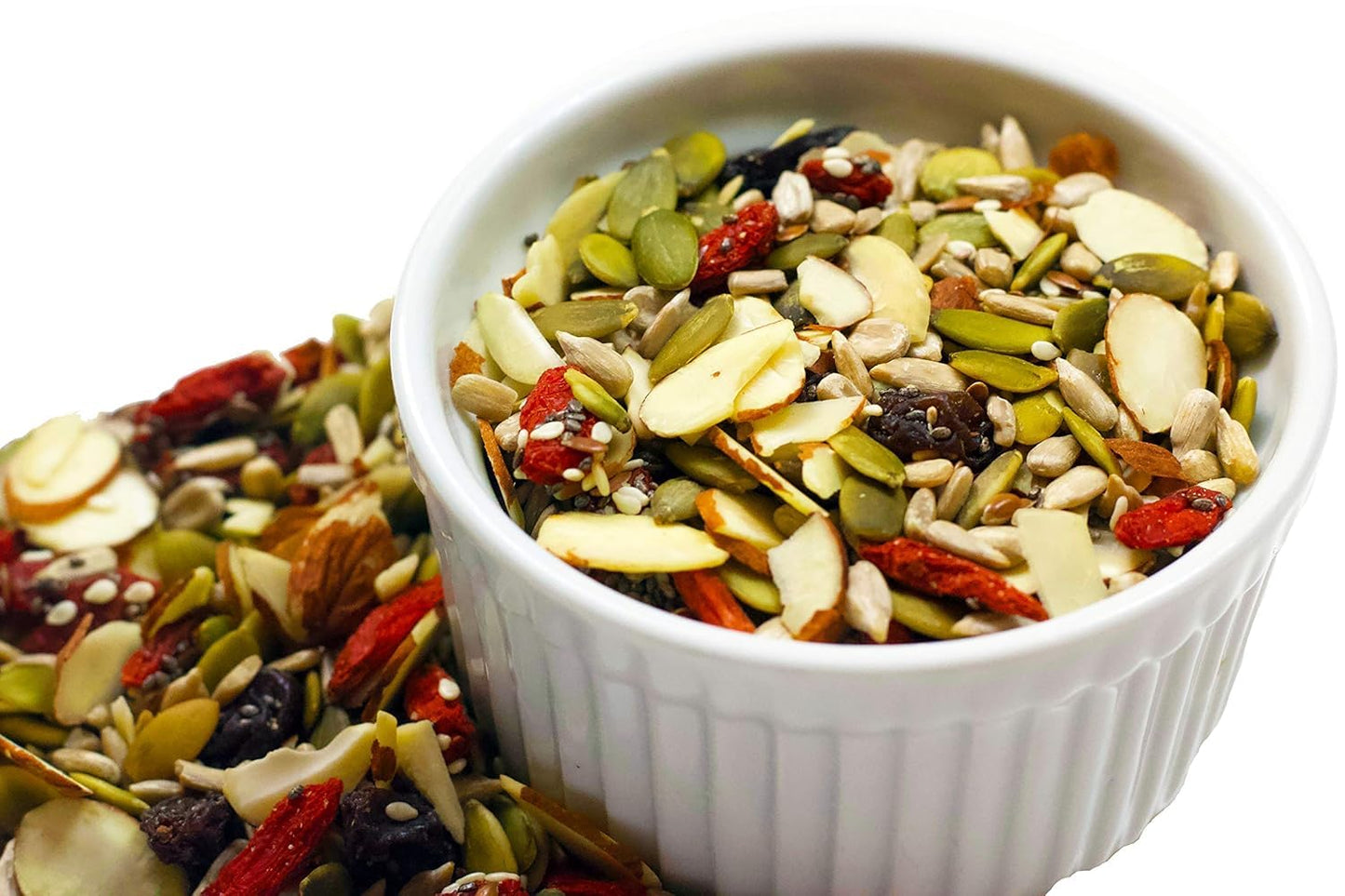 Betterfoods Raw Superfoods Crunch Mix | Premium Pumpkin, Sunflower, Flax, Chia, Sesame Seeds, Almonds, Goji Berries & Raisins Blend | 6G Protein, Vegan, Non-Gmo, No Gluten/Salt/Soy | 24Oz, Pack Of 6