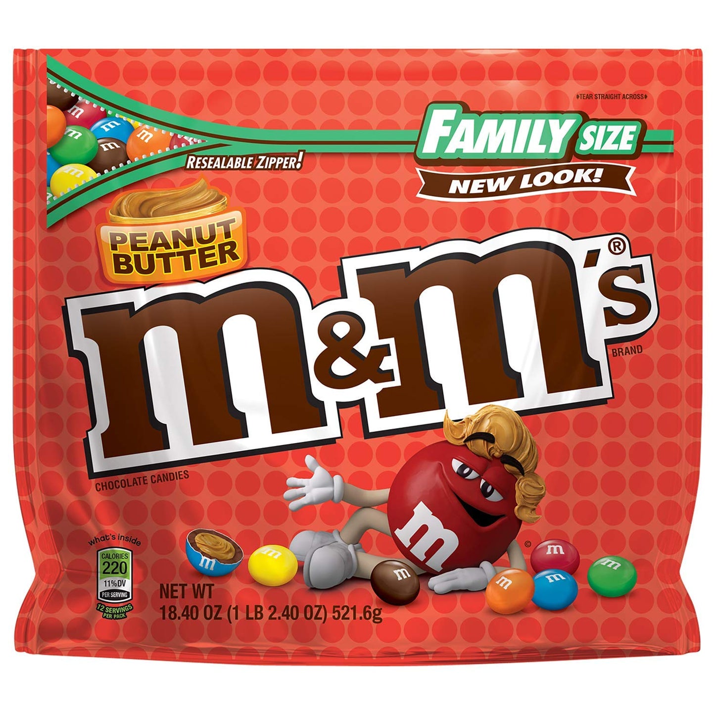 M&Ms Peanut Butter Family Size - 18.4Oz - Pack Of 2