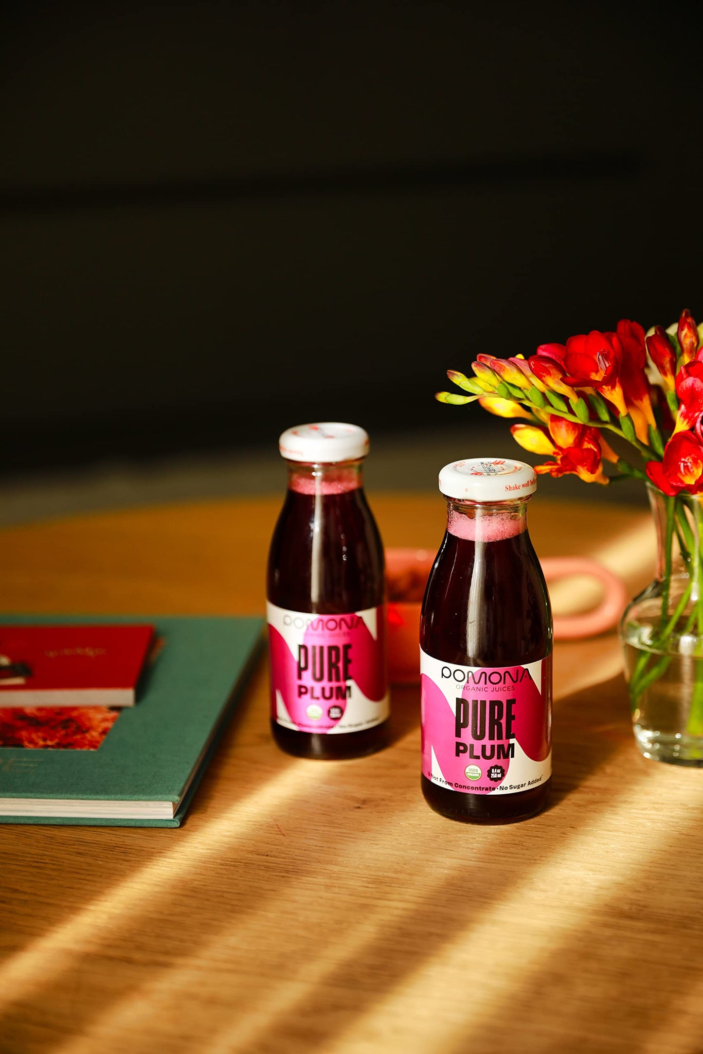 Pomona Organic Plum Juice (Pack Of 12), Cold Pressed Usda Organic Juices, 100% Plums, No Added Sugar, Not From Concentrate, Vega