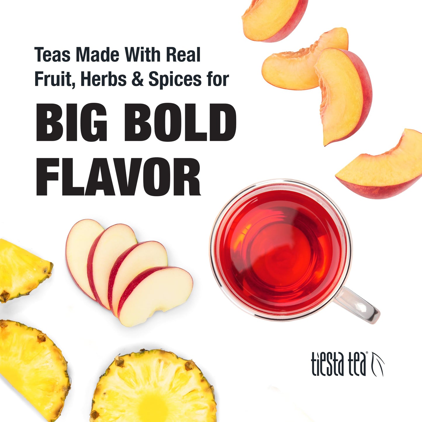Tiesta Tea Peaches N Green Loose Leaf Tea Blend, Medium Caffeinated, 16 oz Bulk Pouch, Brews Up to 200 Cups