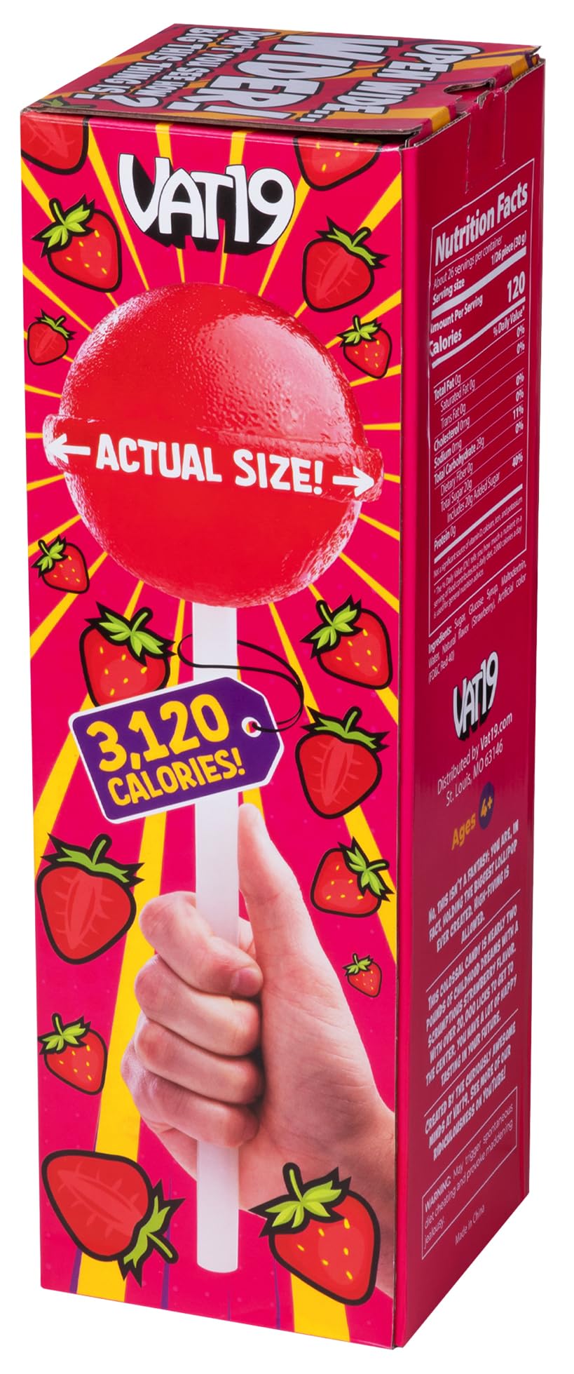 VAT19 Giant Lollipop - 1.75lbs of Solid Candy, Perfect for Parties and Gifts