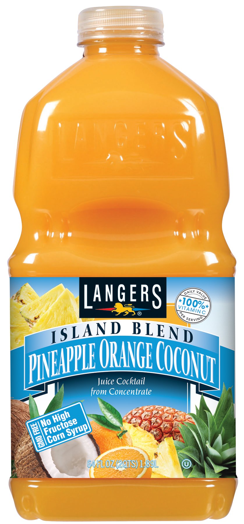 Langers Island Blend Juice Cocktail, Pineapple Orange Coconut, 64 Fluid Ounce (Pack Of 8)