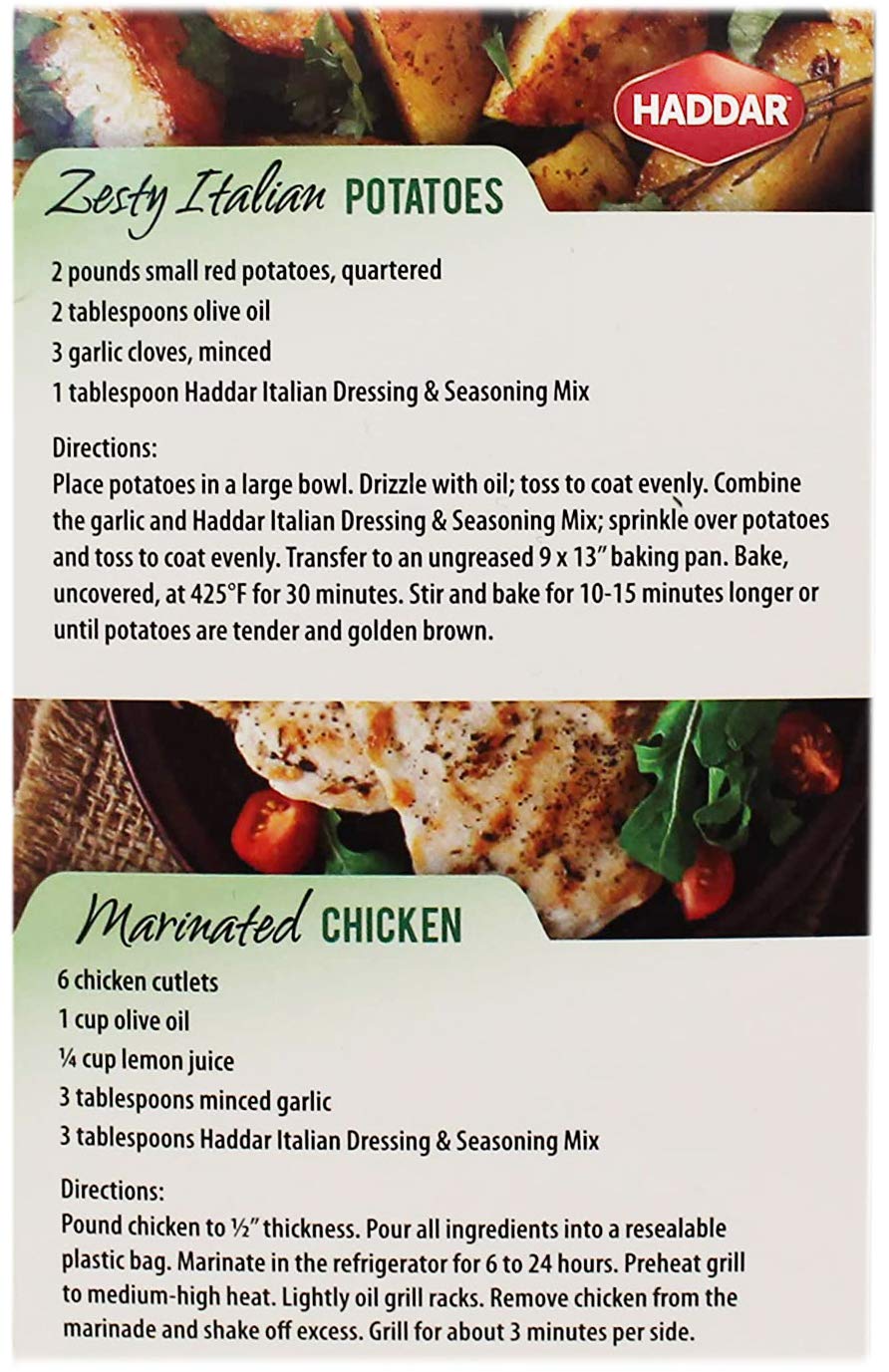 Haddar, Gluten Free Italian Dressing & Seasoning Mix 1.8Oz, 4 Pack (12 Packets) For Seasoning And Salad Dressing