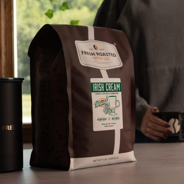 Fresh Roasted Coffee Decaf Irish Cream Flavored Whole Bean, Medium Roast, 5 lb (80 oz)