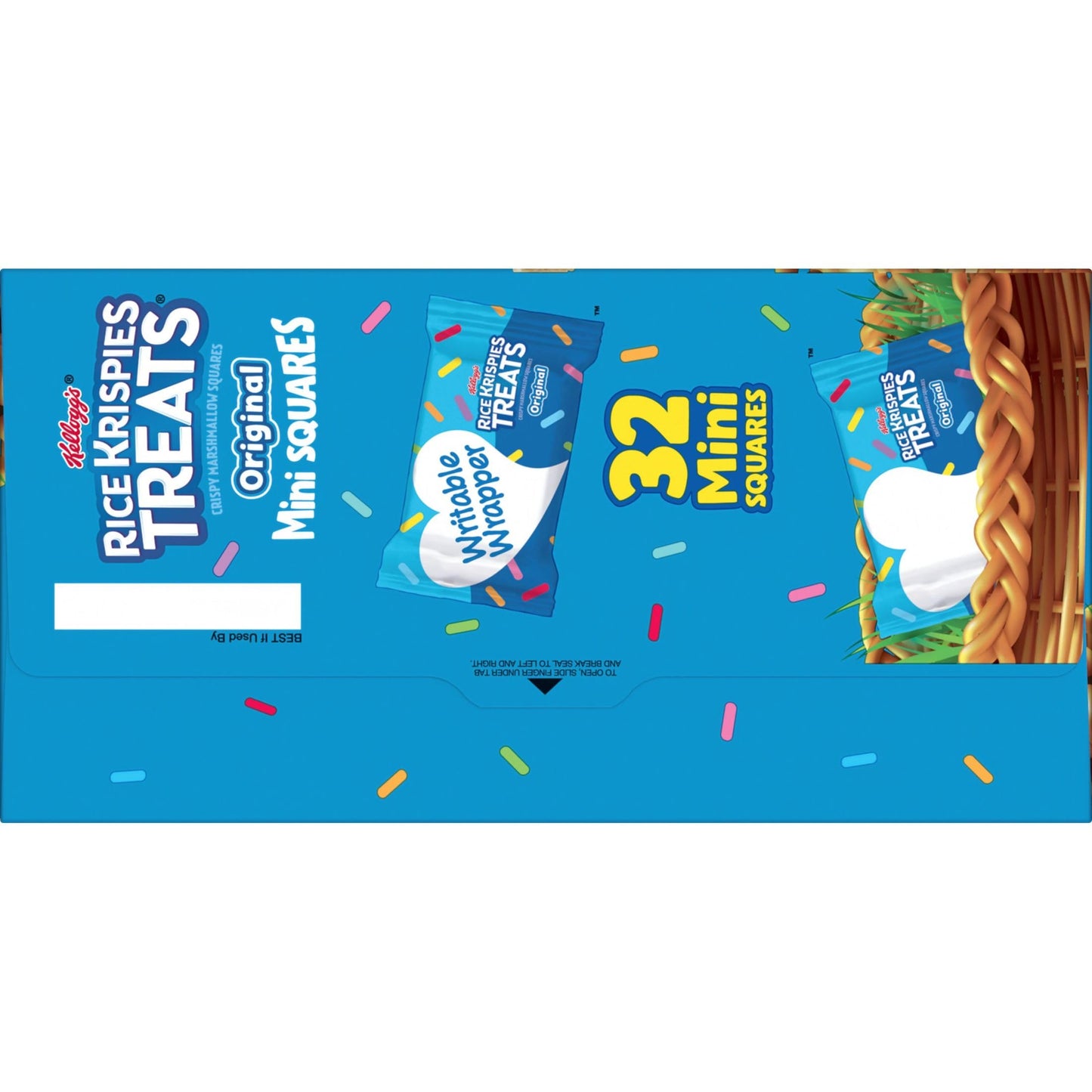 Rice Krispies Treats Mini Marshmallow Squares, Easter Cereal Bars, Original with Sprinkles, 32 Count, 12.4oz Box