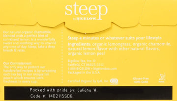 Bigelow Tea Steep Chmile Citrus Organic, 1 Oz