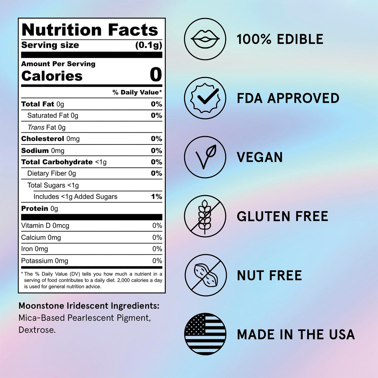 Fancy Sprinkles In Ur Dreams Edible Glitter Set For Sparkling Food & Drinks, No Taste Or Texture, Tourmaline Pink And Moonstone