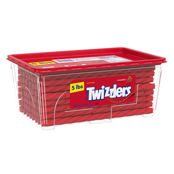 TWIZZLERS Twists Strawberry Flavored Licorice Style, Chewy Candy Tub, 5 lb