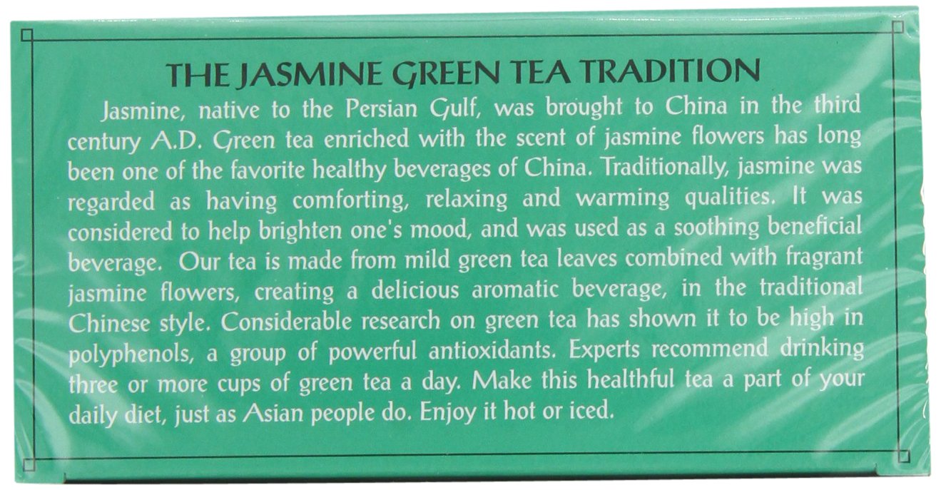 Triple Leaf Tea, Jasmine Green Tea, 20 Tea Bags (Pack of 6)