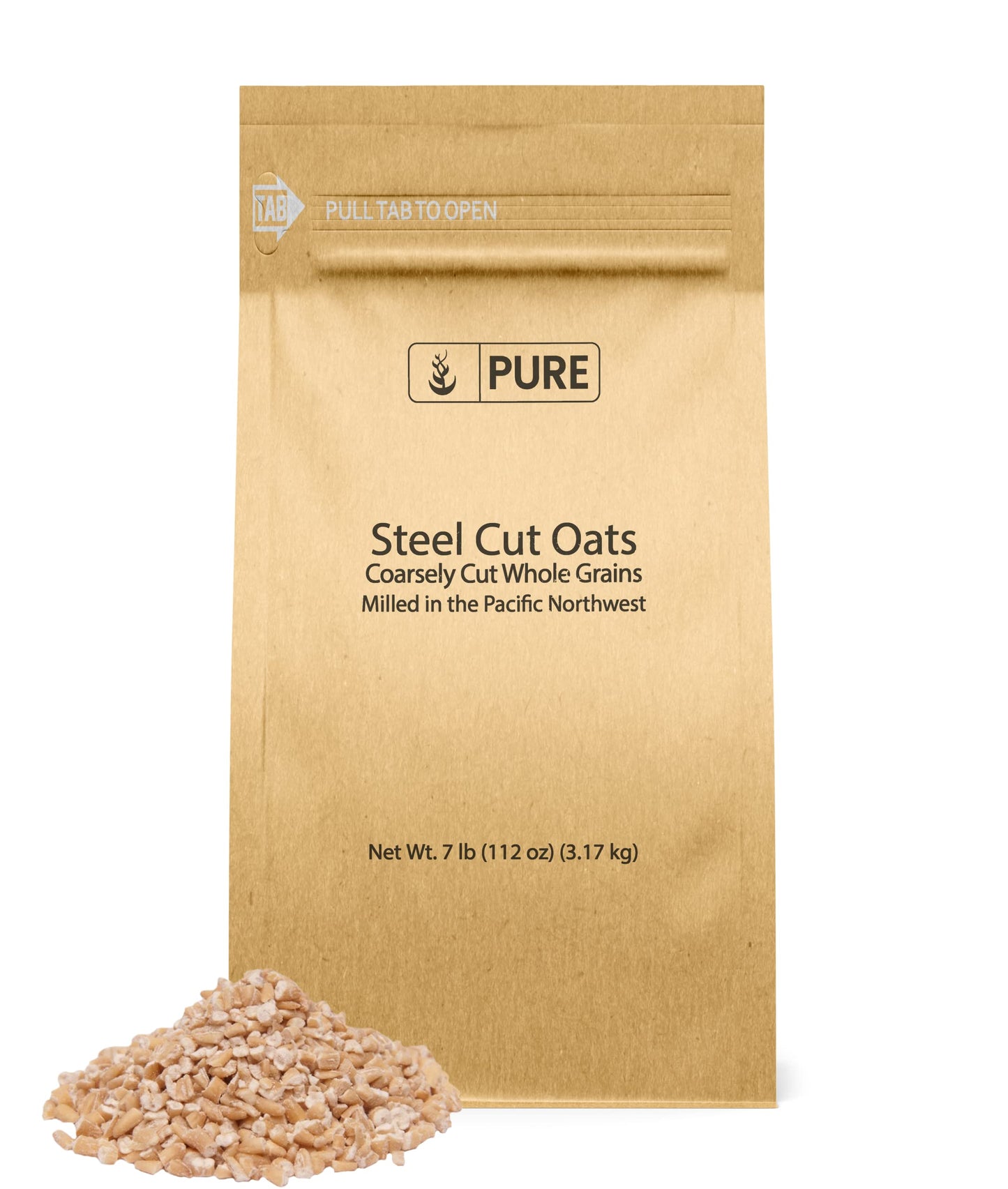 Pure Original Ingredients Steel Cut Oats (7 Lb) Irish Oatmeal, Eco-Friendly Packaging