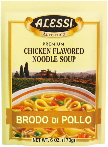 Alessi Soup Mix Brodo di Pollo Chicken Flavored Noodle Soup, 6 Ounce (Pack of 6))