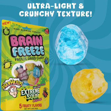 Brain Freeze Mixed Fruit Dried Candy | Freeze Dried Sour Crunch | Fun Snack & Party Treat | Travel-Friendly, 2.2 oz Pack of 1