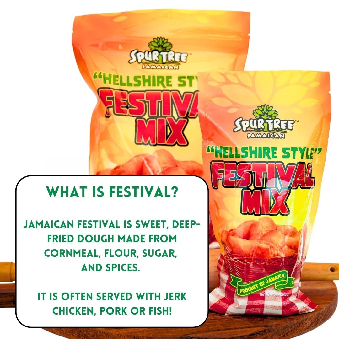 Spur Tree Jamaican Hellshire Style Festival Mix - Seasoned Coating For Crispy Flavor - Frying Magic For Deliciously Easy Meals -
