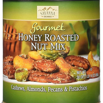 Savanna Orchards Gourmet Honey Roasted Nut Mix - Cashews, Almonds, Pecans And Pistachios (30 Oz)