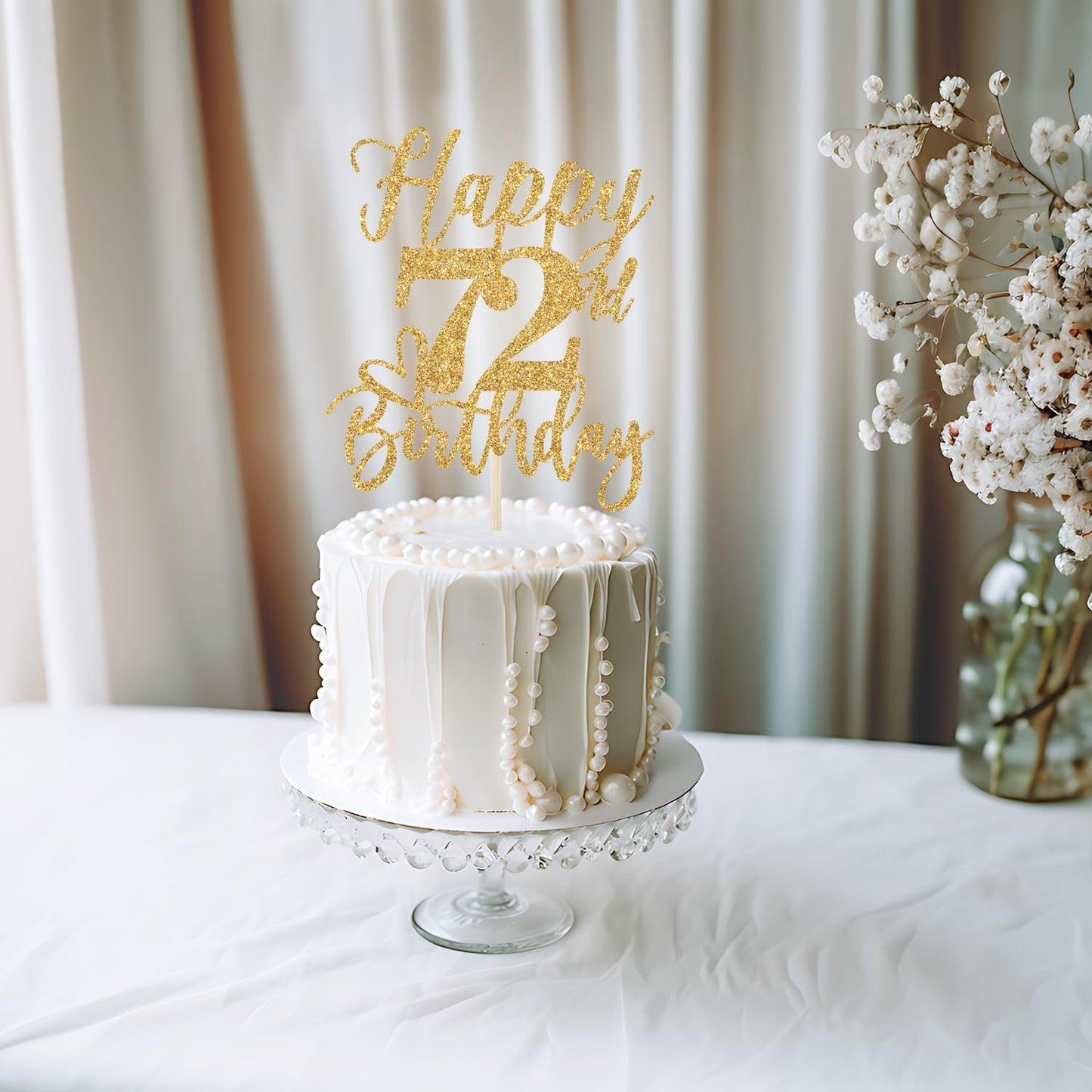 Happy 72Nd Birthday Cake Topper, 72Nd Birthday Decorations For Men/Women, Cheers To 72 Years, Hello 72, 72Nd Happy Birthday Part