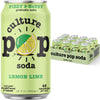 Culture Pop Soda, Lemon Lime, Probiotic Low Sugar Soda, Sparkling Juice Alternative, Non-Gmo, Kosher, Gluten-Free, No Stevia (12Pk)