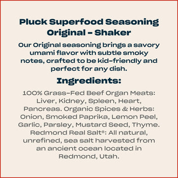 PLUCK All-Purpose Seasoning Blend for Organ Meat, 1.76 oz, Made with Grass-Fed Beef Organs, Sea Salt, Shark Tank Feature