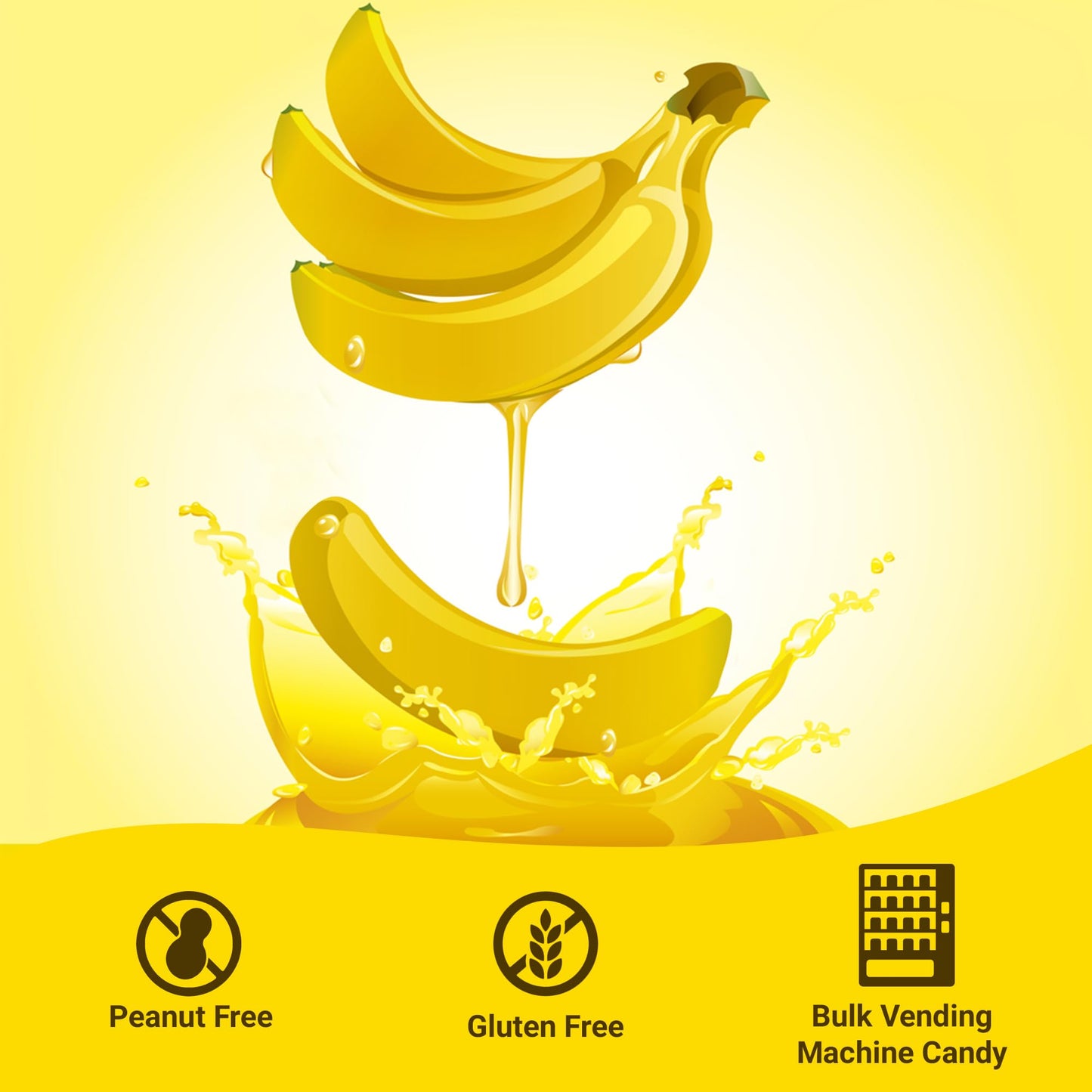 Bananarama Banana Candy - 1 LB Bulk Banana Flavored Hard Candy - Yellow Banana Candies - Candy Bananas for Gumball Machine Refil