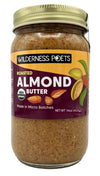 Wilderness Poets, Roasted Almond Butter - Organic, Smooth, Creamy, No Salt, Unsweetened - 1 lb (16 oz) glass jar