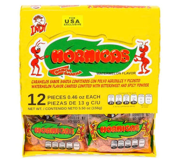 Indy Mexican Candies - 2 Packs Watermelon Flavor with Spicy Powder, 12 Count (24 pcs) Multicolor