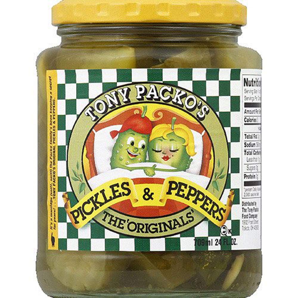 Tony Packos Original Pickles & Peppers - 24 ounce Jar