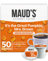 Maud s Pumpkin Spice Flavored Coffee Pods 50 ct - 100% Arabica Medium Roast Coffee Solar Energy Produced Recyclable Single Coffee Pods Compatible with Keurig K-Cup malt-inspired