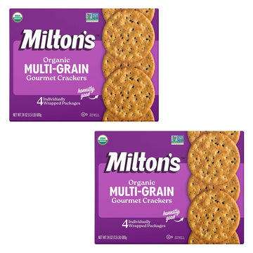 Milton'S Craft Bakers Original Multi-Grain Gourmet Baked Crackers 680G (4 Individually Wrapped Packages) Two-Pack